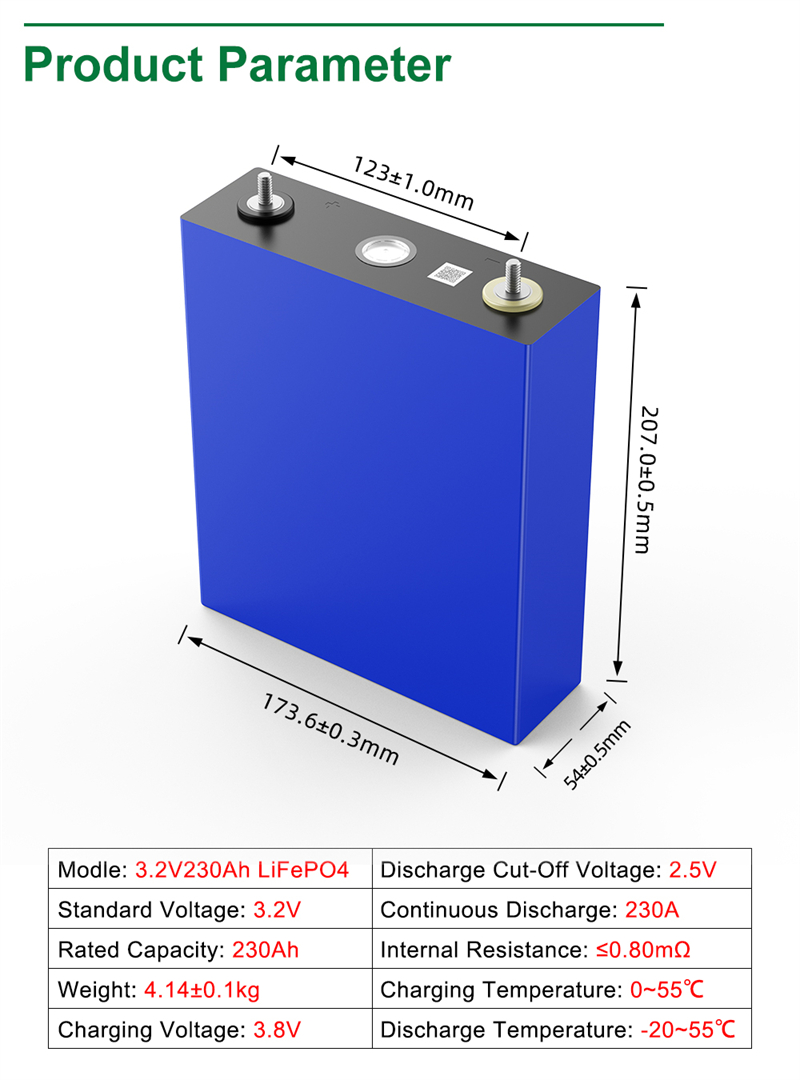 EVE 230AH LiFePO4 Battery Cells Deep Cycles Rechargeable 3.2V Battery For RV EV Solar System